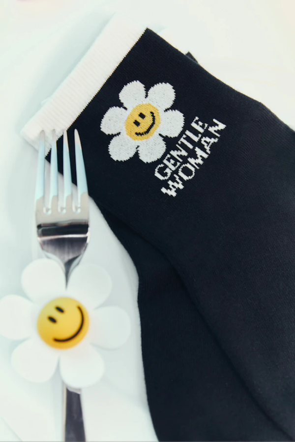 GENTLEWOMAN Smile We Love Socks : BLACK