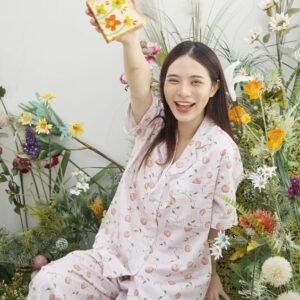 Slip to Sleep Peach Holiday Pants Set